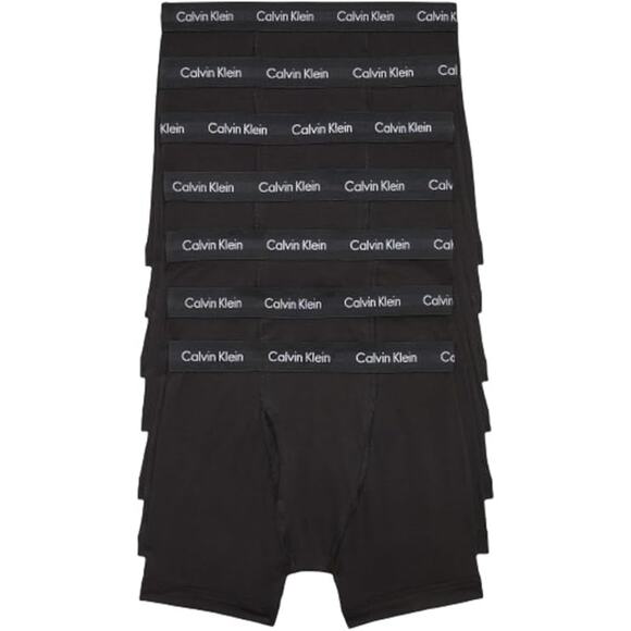 NWT New 7 Pack Calvin Klein Mens XL Black Stretch Cotton Boxer Briefs Underwear - Picture 1 of 5